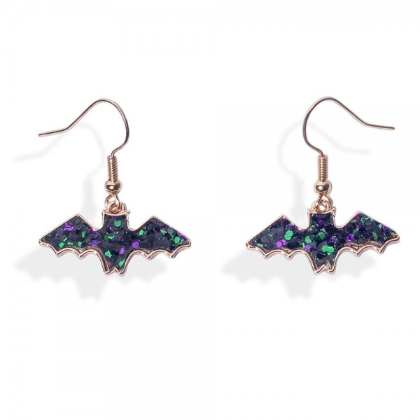 Wholesale glitter Bat Drop Earrings L