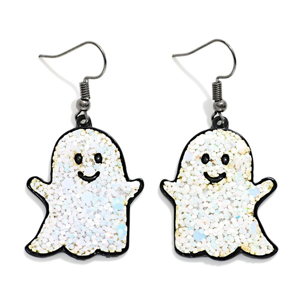Glitter Ghost Drop Earrings 

- Approximately 2" L