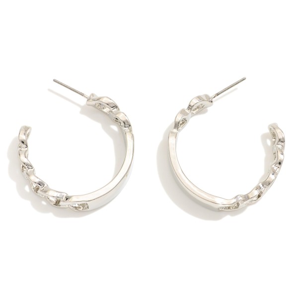Wholesale metal Hoop Earrings Chain Link Detail D