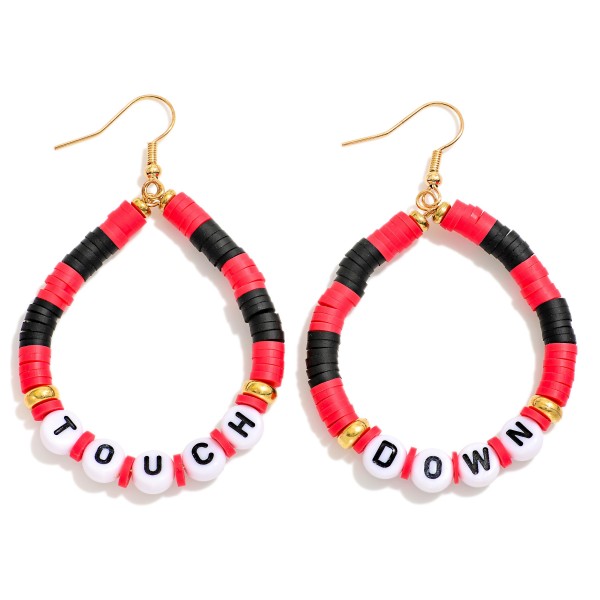 Wholesale heishi Beaded Touchdown Teardrop Drop Earrings L