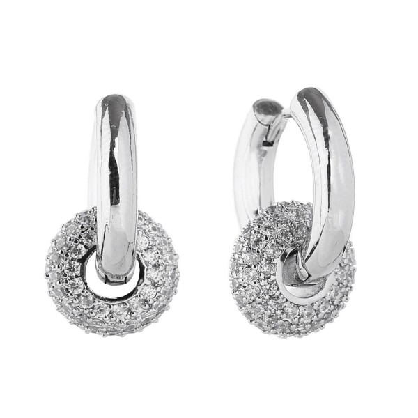 Wholesale gold Dipped Hoop Earrings Cubic Zirconia Linked Hoop D Hypoallergenic
