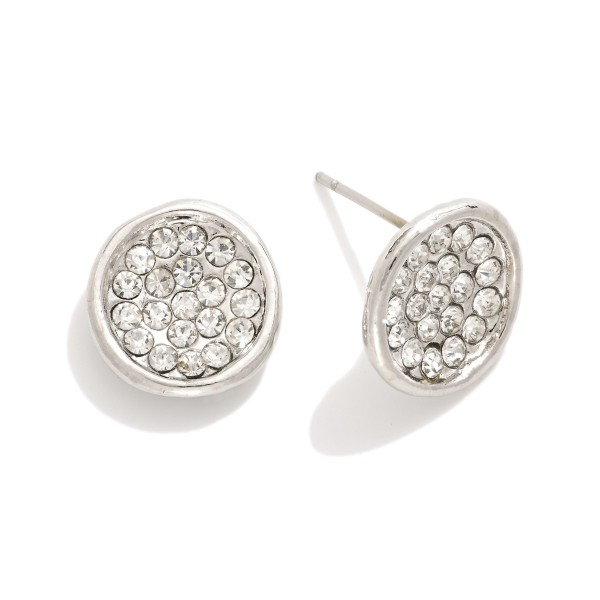 Wholesale circular Stud Earrings Cubic Zirconia Details L