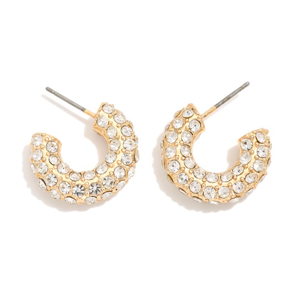 Wholesale rhinestone Studded Metal Hoop Earrings D