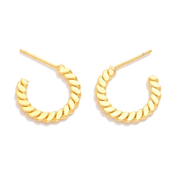 Wholesale flat Twisted Metal Hoop Post Drop Earrings K Gold D Hypoallergenic Mad