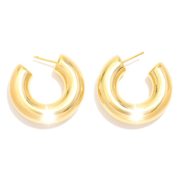Wholesale chunky Metal Hoop Post Drop Earrings K Gold D Hypoallergenic Made Braz