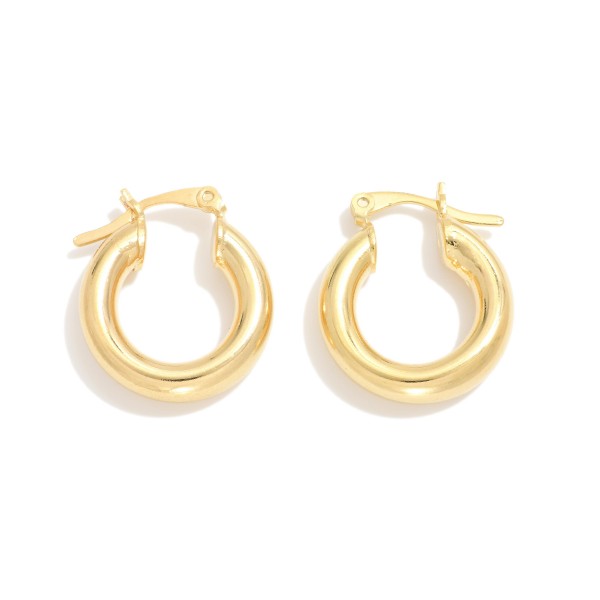 Wholesale chunky Metal Hoop Earrings L k Gold Hypoallergenic Made Brazil