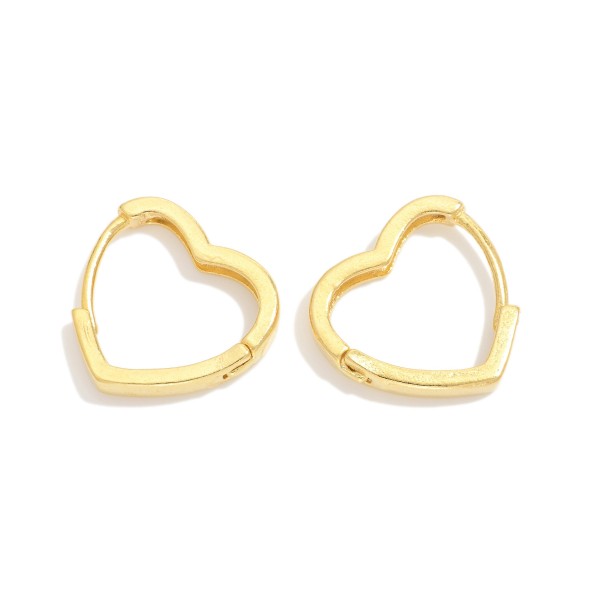 Metal Heart Hoop Earrings

- Approximately .75" L
- 18k Gold Filled
- Hypoallergenic
- Made In Brazil