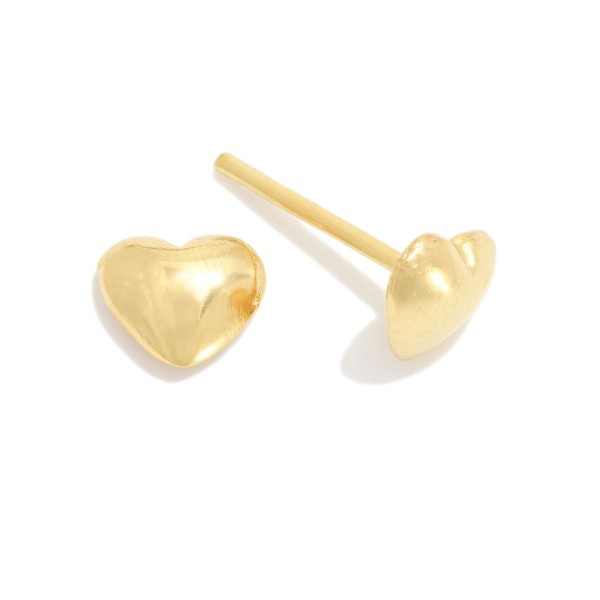 Wholesale metal Heart Stud Earrings L k Gold Hypoallergenic Made Brazil