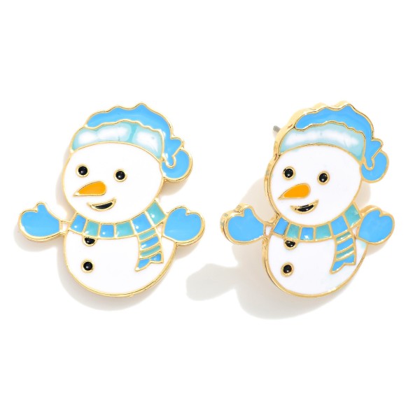 Wholesale enamel Snowman Post Drop Earrings L