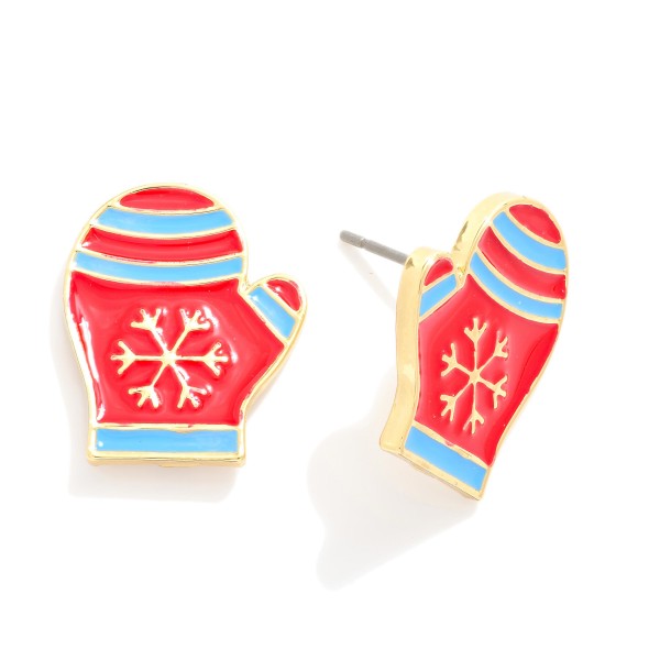 Wholesale enamel Mitten Stud Earrings L
