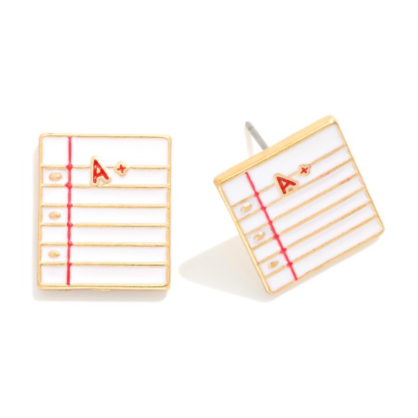 Wholesale enamel Paper Post Drop Earrings L