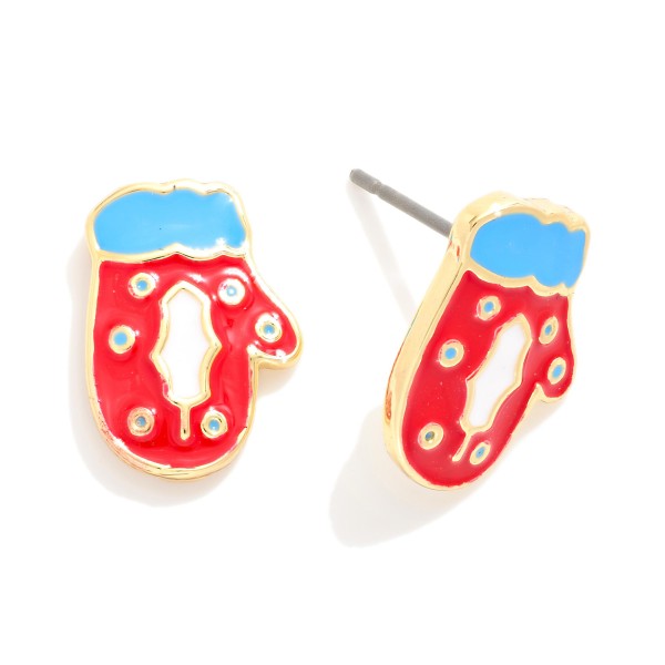 Wholesale enamel Mitten Stud Earrings L