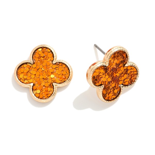 Wholesale glitter Clover Post Drop Earrings L