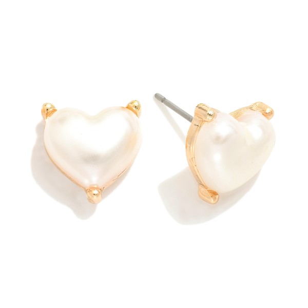 Wholesale puffy Heart Stud Earrings L