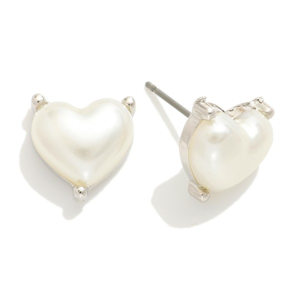 Wholesale puffy Heart Stud Earrings L