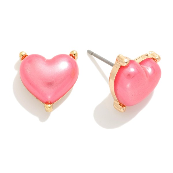 Wholesale puffy Heart Stud Earrings L