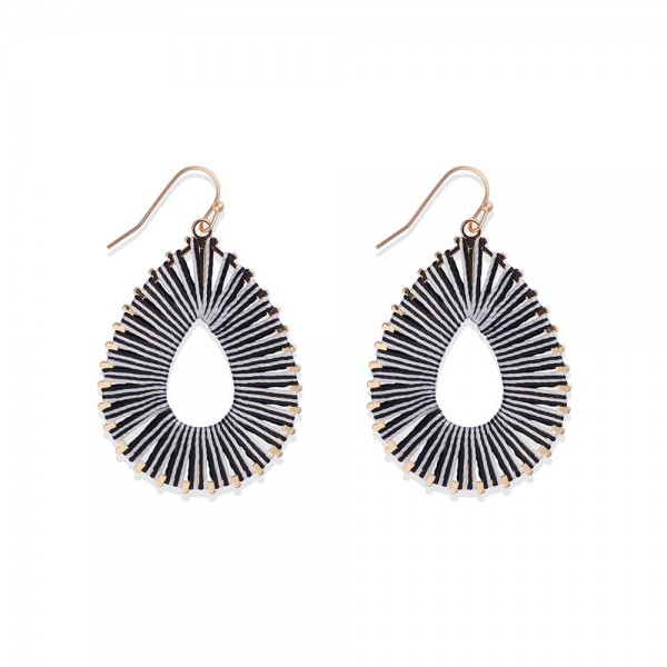 Wholesale string Wrapped Teardrop Drop Earrings L