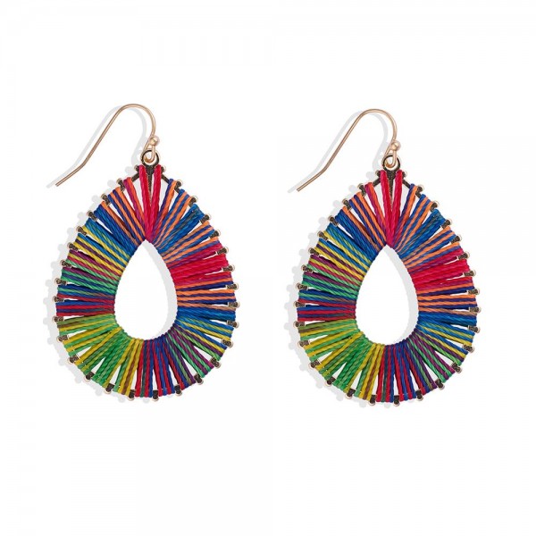 Wholesale string Wrapped Teardrop Drop Earrings L
