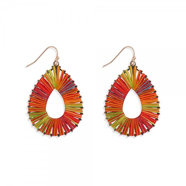 Wholesale string Wrapped Teardrop Drop Earrings L