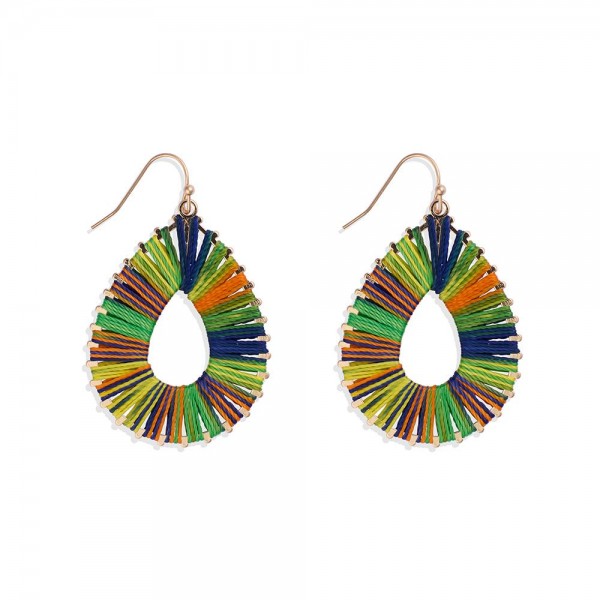 Wholesale string Wrapped Teardrop Drop Earrings L
