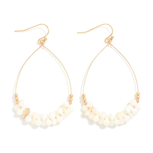 Wholesale wire Teardrop Drop Earrings Stone Peanut Bead Details L