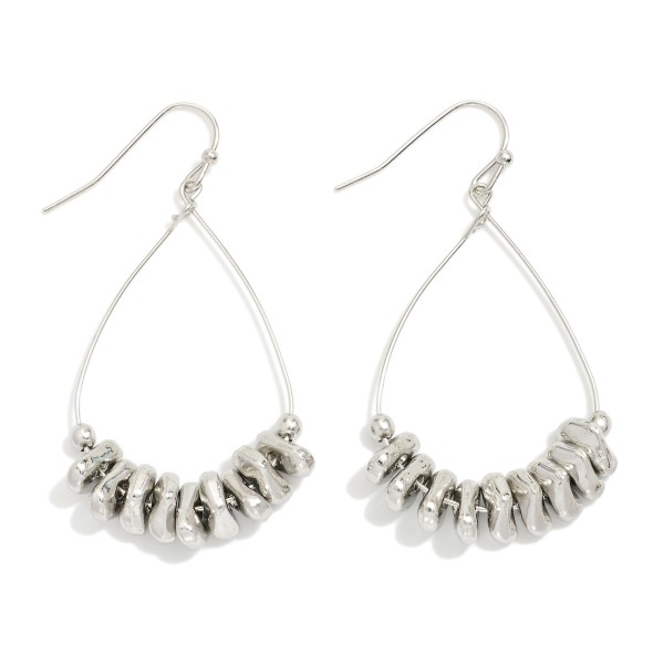 Wholesale metal Wire Teardrop Drop Earrings Metal Abstract Beaded Detail L