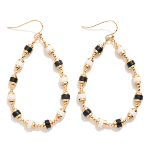 Wholesale beaded Teardrop Drop Earrings Metal Tones Translucent Disc Beads L