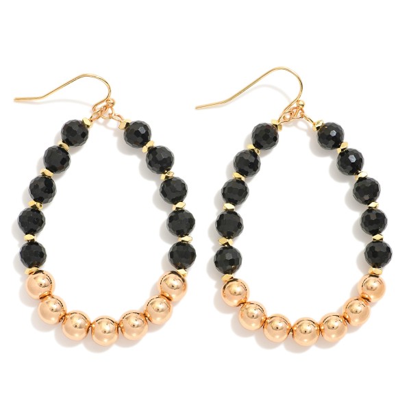 Wholesale beaded Teardrop Drop Earrings Faceted Beads Gold Tones L