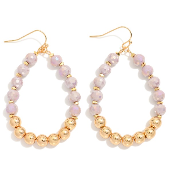 Wholesale beaded Teardrop Drop Earrings Faceted Beads Gold Tones L