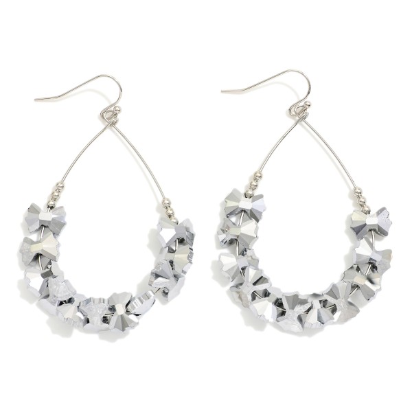 Wholesale metal Wire Teardrop Drop Earrings Beaded Metal Bow Details L