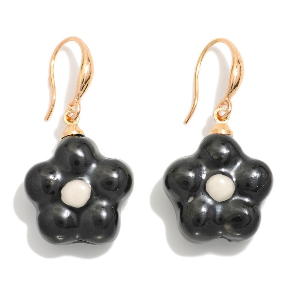 Wholesale hand Painted Ceramic Flower Drop Earrings L