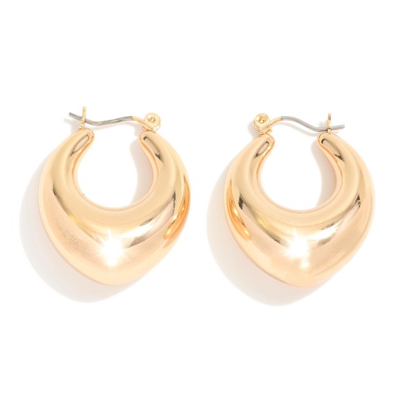 Wholesale puffy Tapered Metal Hoop Earrings D