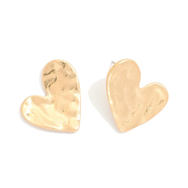 Wholesale hammered Metal Heart Drop Earrings L