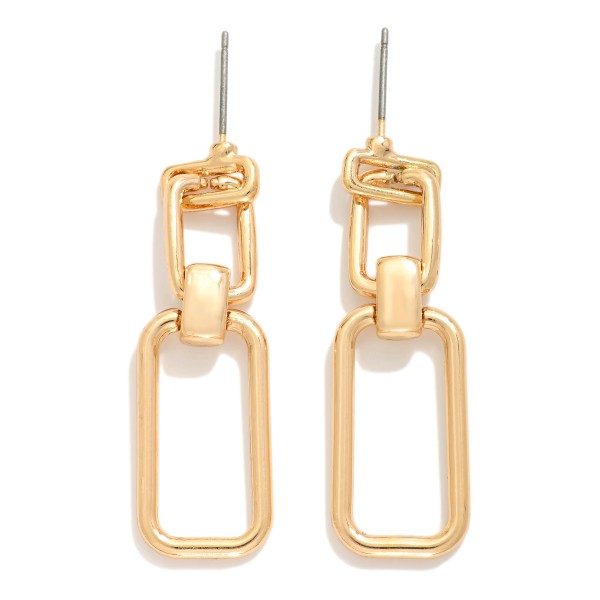 Wholesale metal Linked Rectangle Drop Earrings L