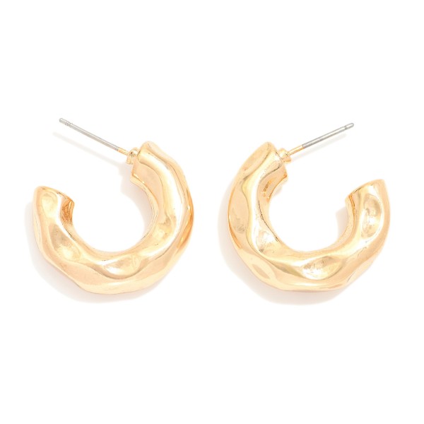 Wholesale pinched Metal Hoop Earrings D