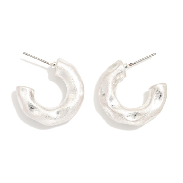 Wholesale pinched Metal Hoop Earrings D
