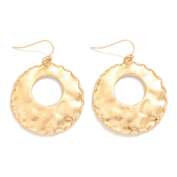 Wholesale hammered Metal Hoop Drop Earrings L