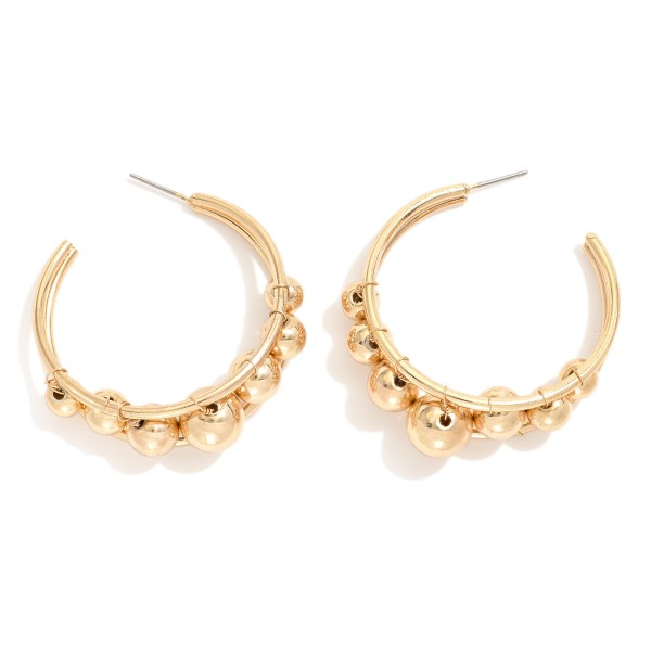 Wholesale layered Hoop Earrings Beaded Details D