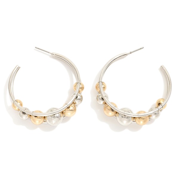 Wholesale layered Hoop Earrings Beaded Details D