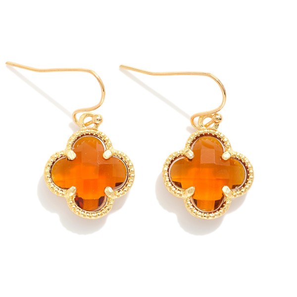 Wholesale glass Crystal Clover Post Drop Earrings L