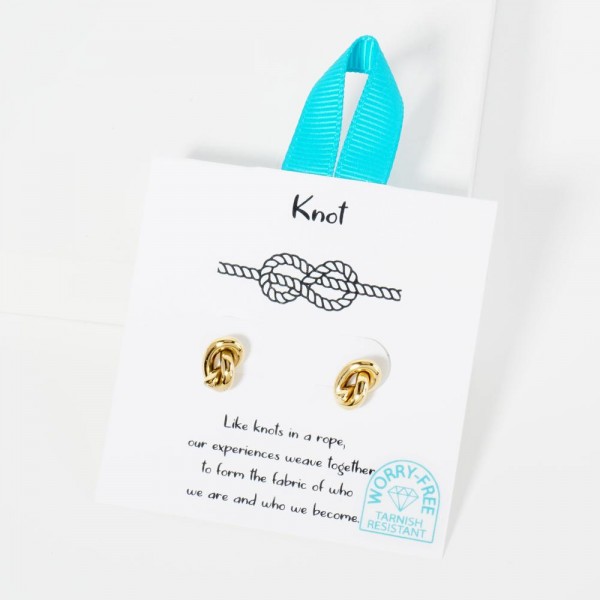 Wholesale metal Knot Stud Earrings Stainless Steel Tarnish Resistant Hypoallerge
