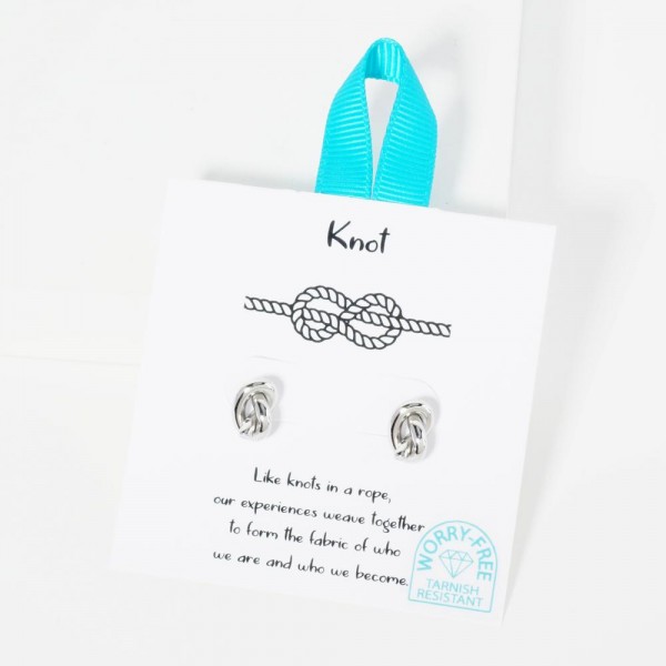 Wholesale metal Knot Stud Earrings Stainless Steel Tarnish Resistant Hypoallerge