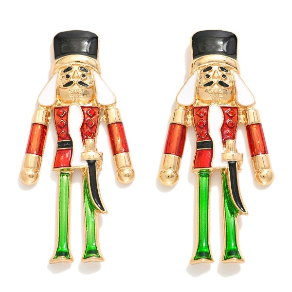 Wholesale acetate Nutcracker Christmas Drop Rhinestone Detailing L
