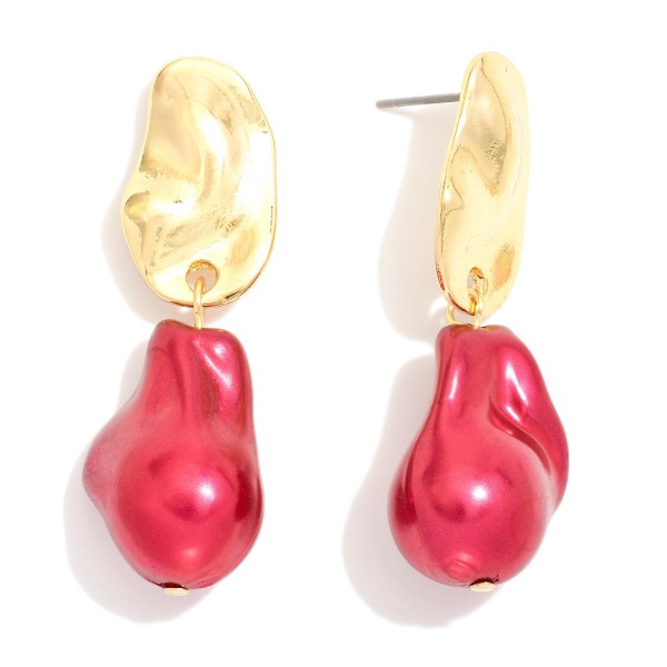 Wholesale linked Abstract Post Drop Earrings Metal Post L