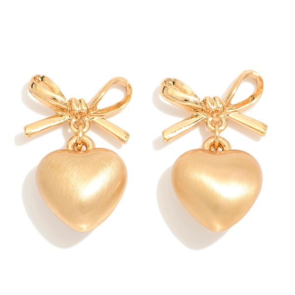 Wholesale metal Bow Heart Drop Earrings L