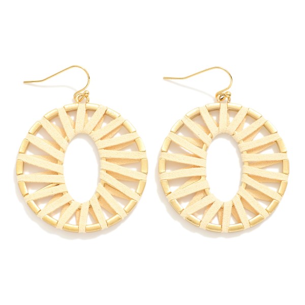 Wholesale leather Wrapped Circular Drop Earrings L