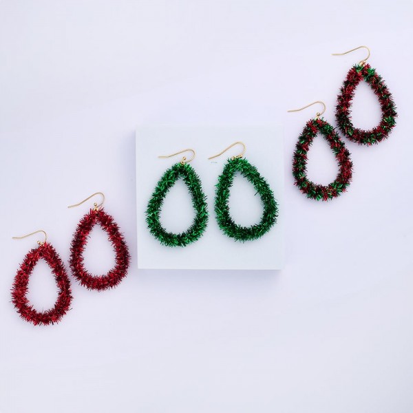 Tinsel Teardrop Drop Earrings
- Approximately 2" L