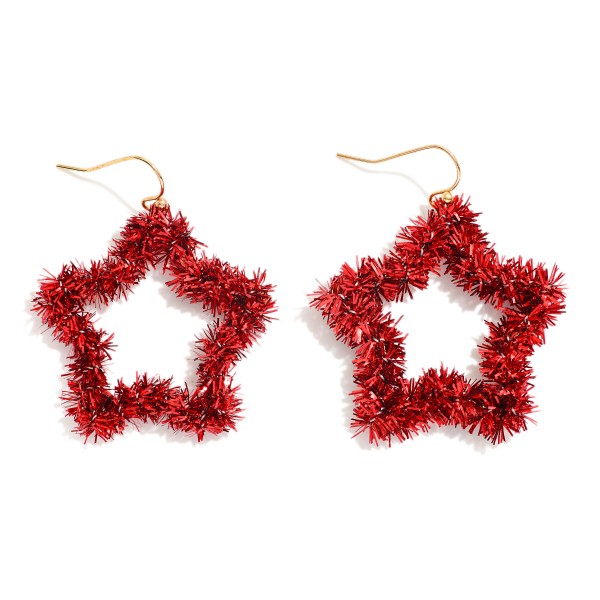 Wholesale tinsel Wrapped Star Drop Earring L