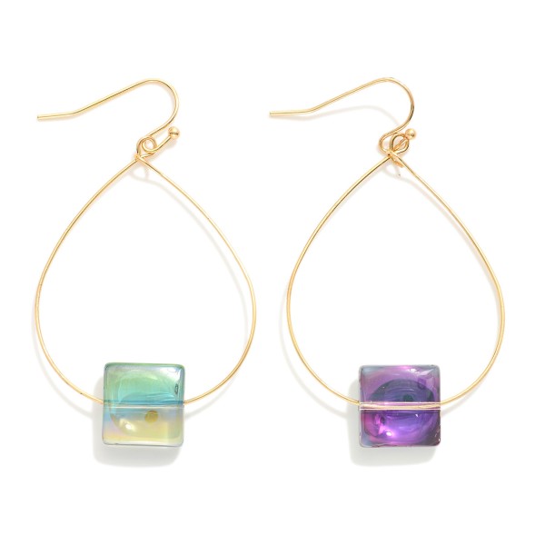 Wholesale metal Wire Teardrop Drop Earrings Glass Crystal L