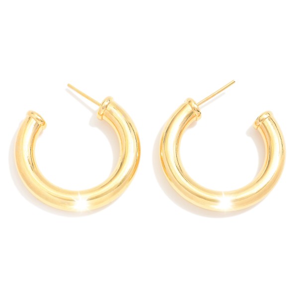 Wholesale metal Tube Hoop Earrings D k Gold Hypoallergenic Made Brazil